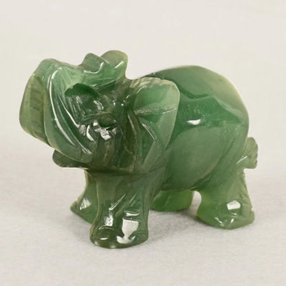 Handmade Carved Tangling Jade Elephant Gemstone