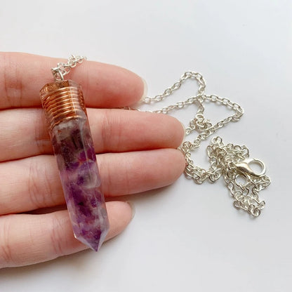 Purple Quartz Stone Orgone Pendant