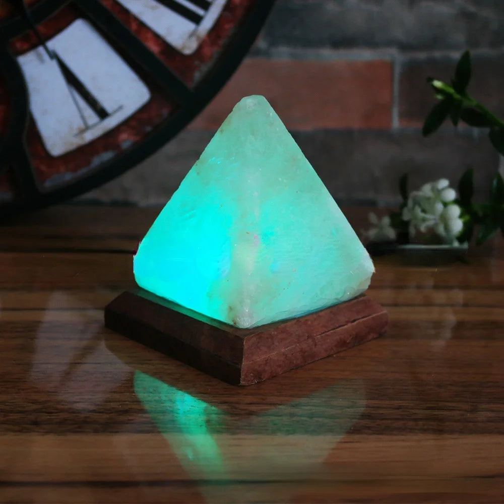 Himalayan Crystal Pyramid Salt Lamp LED USB