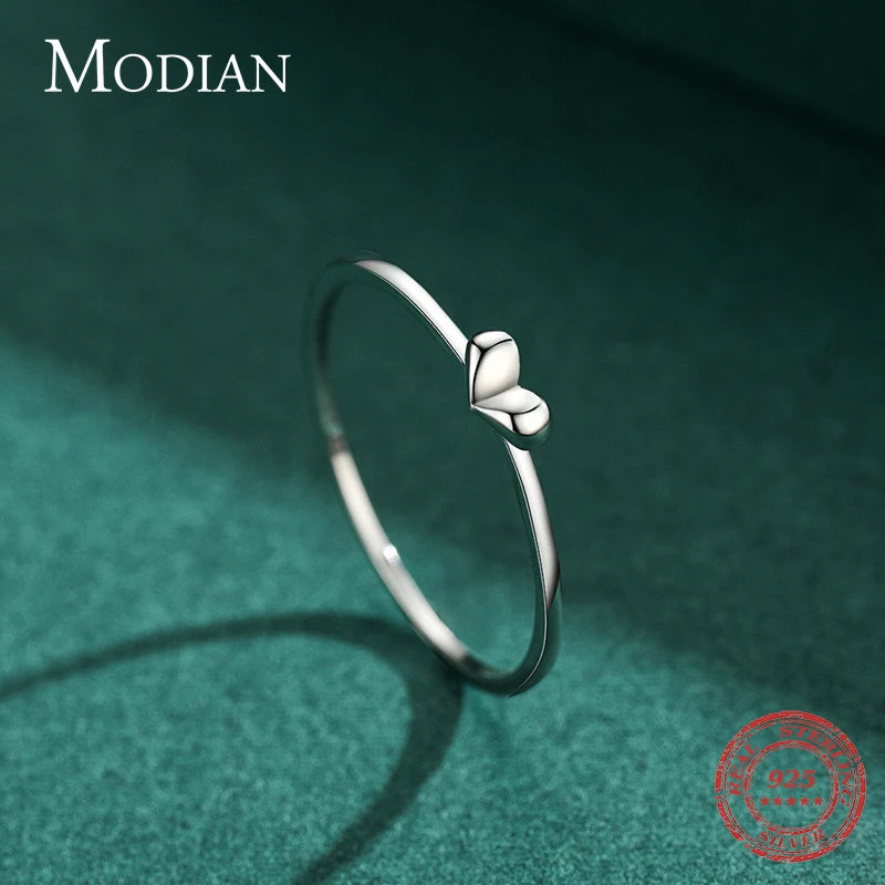 Modian Minimalist Sterling Silver Ring