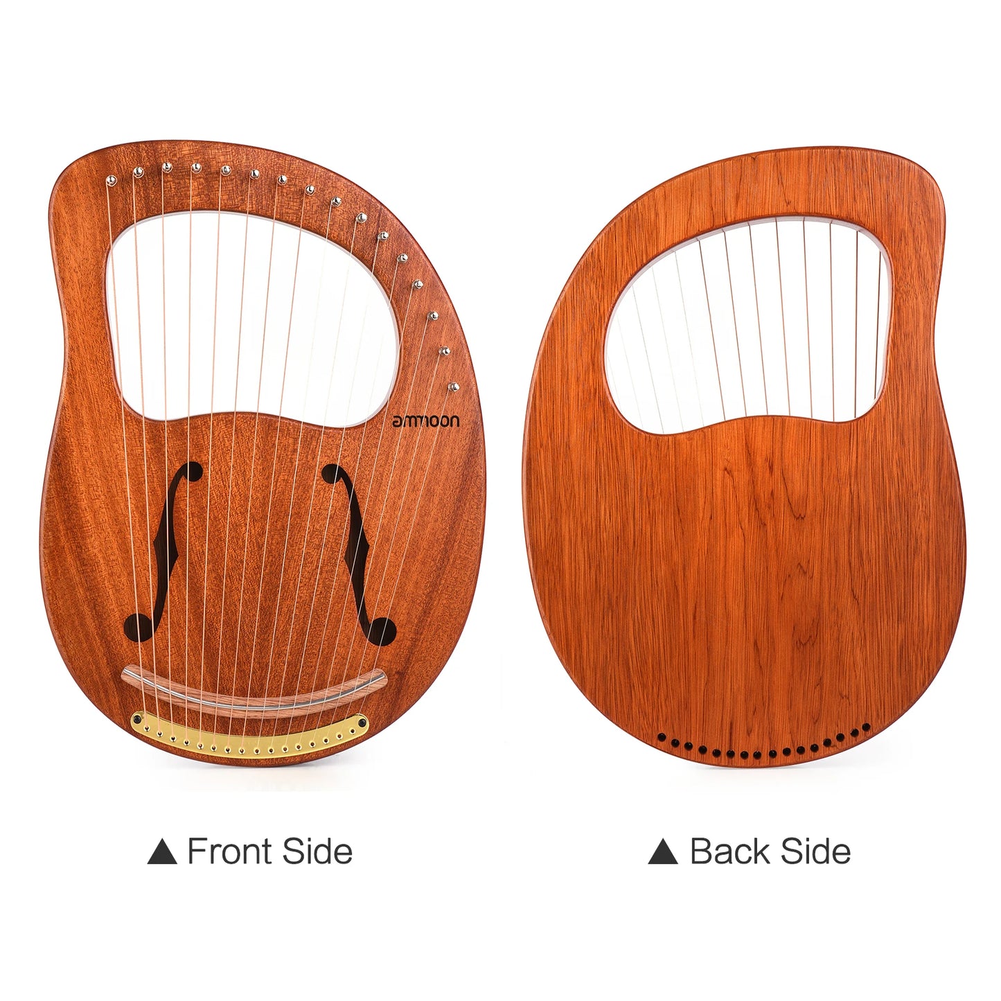 6-String Wooden Lyre Harp with Carry Bag