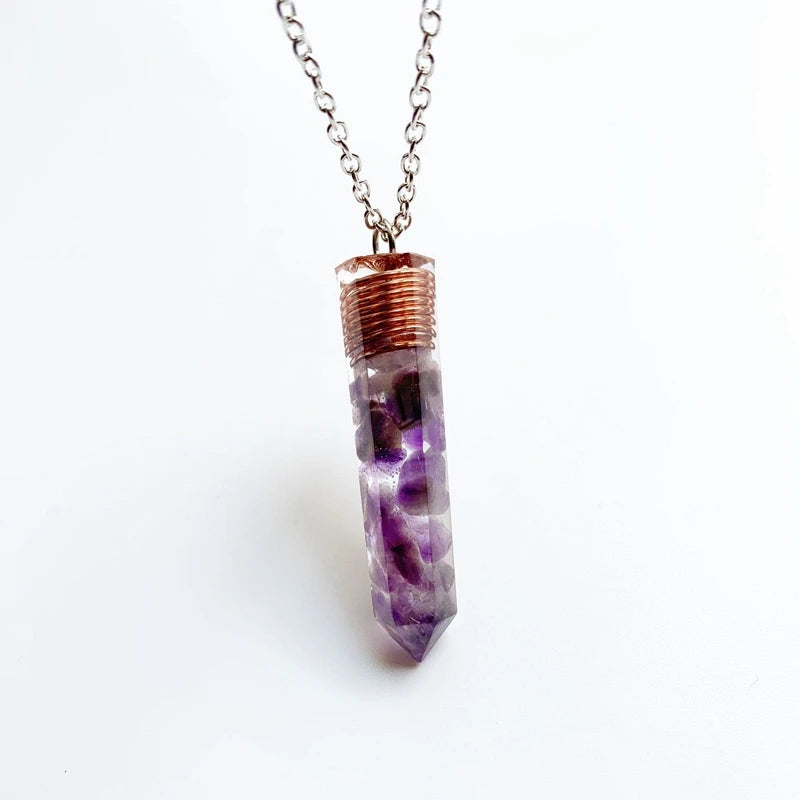 Purple Quartz Stone Orgone Pendant