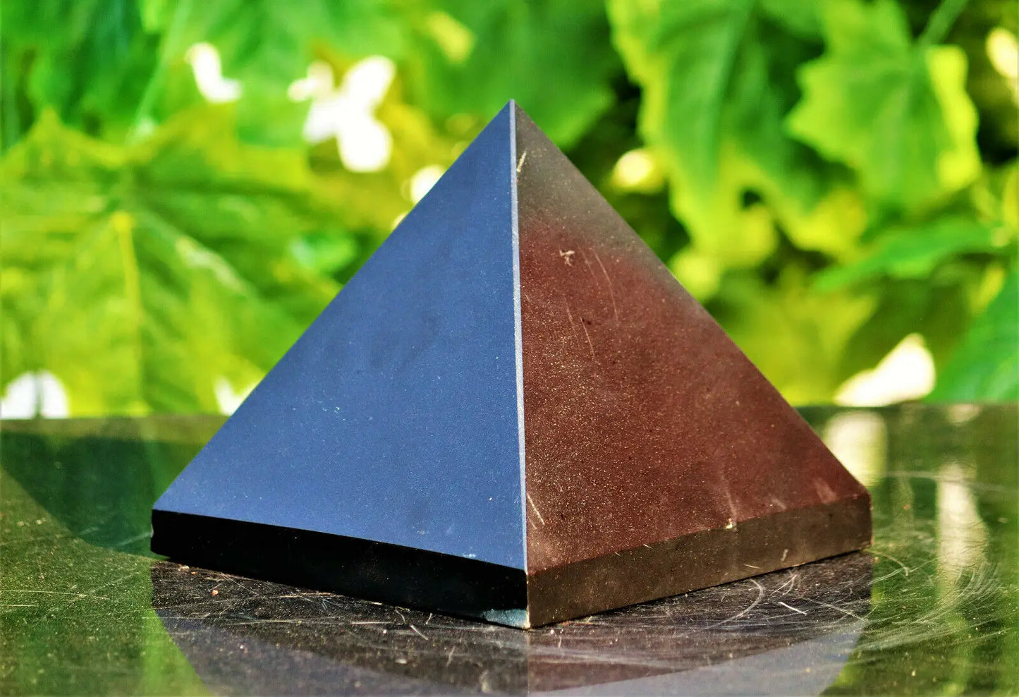 Natural Black Tourmaline Crystal Healing Reiki Pyramid