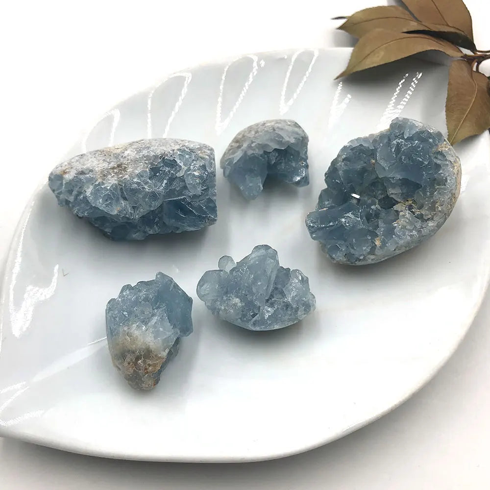 Random Natural Raw Blue Celestite Quartz