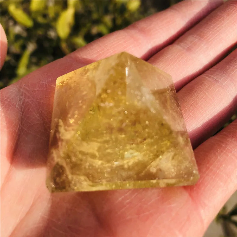 Natural Citrine Crystal Pyramid Gemstone