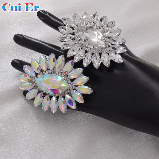 crystal rhinestones adjustable women rings size 5.2*7.3cm