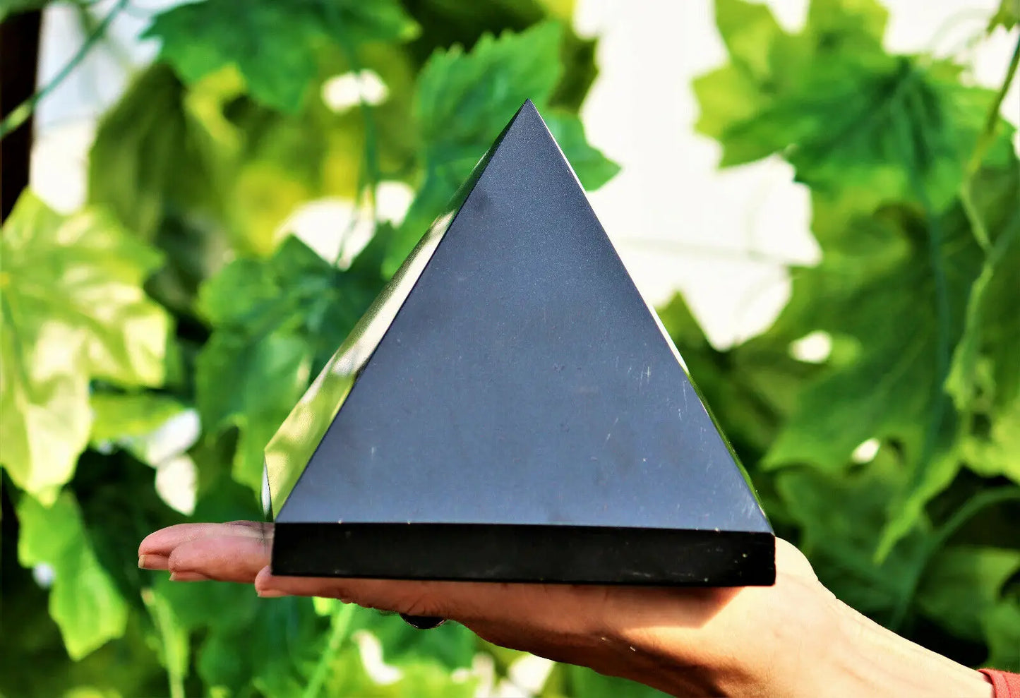 Natural Black Tourmaline Crystal Healing Reiki Pyramid