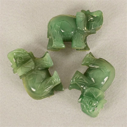 Handmade Carved Tangling Jade Elephant Gemstone