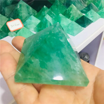 green fluorite quartz crystal aura pyramid