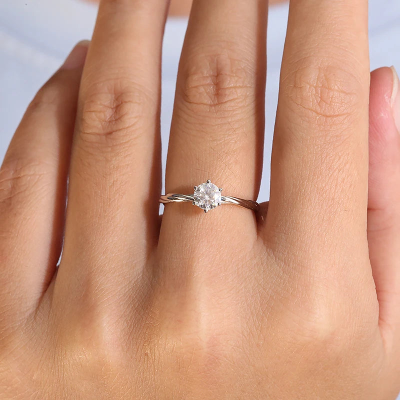 10k Yellow Gold 0.5ct Moissanite Engagement Ring