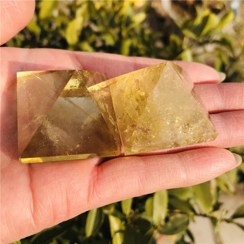 Natural Citrine Crystal Pyramid Gemstone