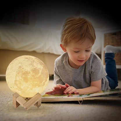 LED Night Rechargeable Light 3D Print Moon