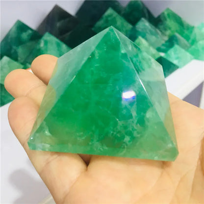 green fluorite quartz crystal aura pyramid