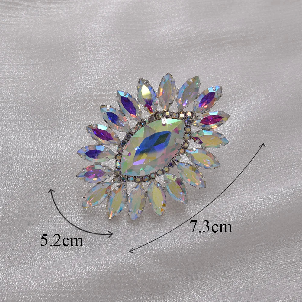 crystal rhinestones adjustable women rings size 5.2*7.3cm