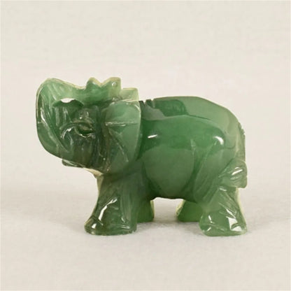 Handmade Carved Tangling Jade Elephant Gemstone