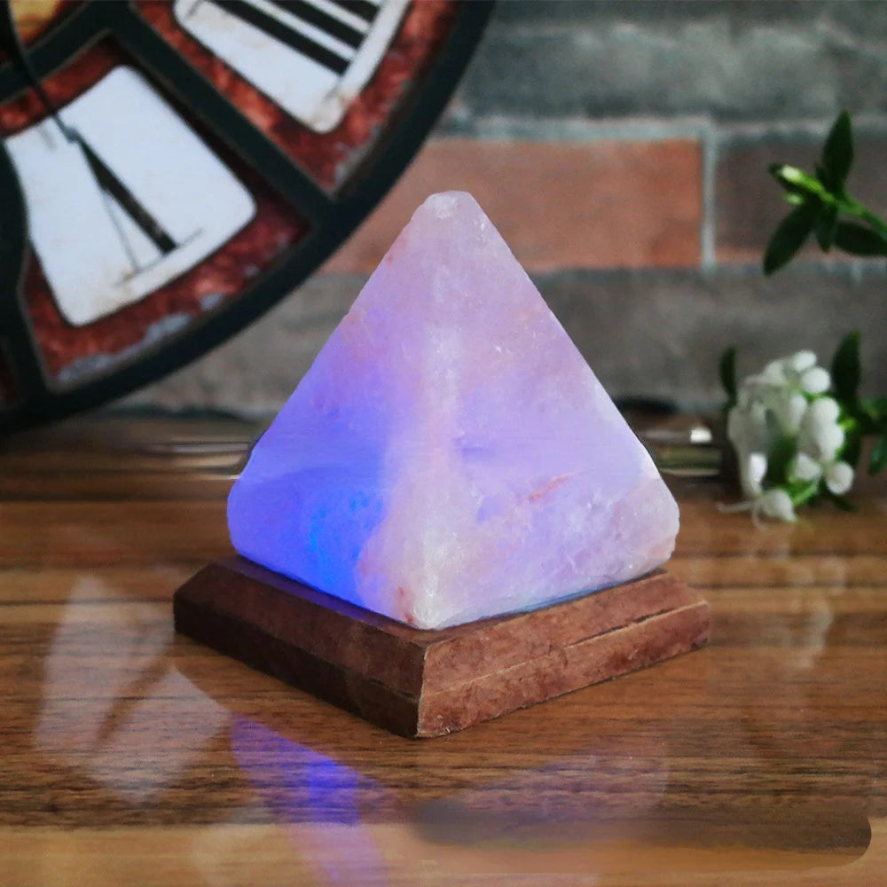 Himalayan Crystal Pyramid Salt Lamp LED USB