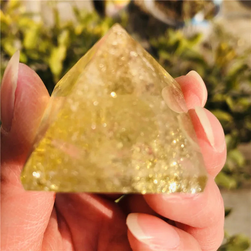 Natural Citrine Crystal Pyramid Gemstone