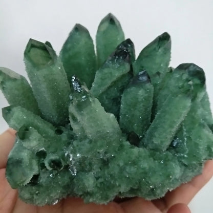 Natural Green Ghost Phantom Quartz Cluster