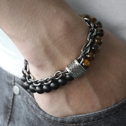 Trendsmax Natural Tiger Eye Stone Bracelet