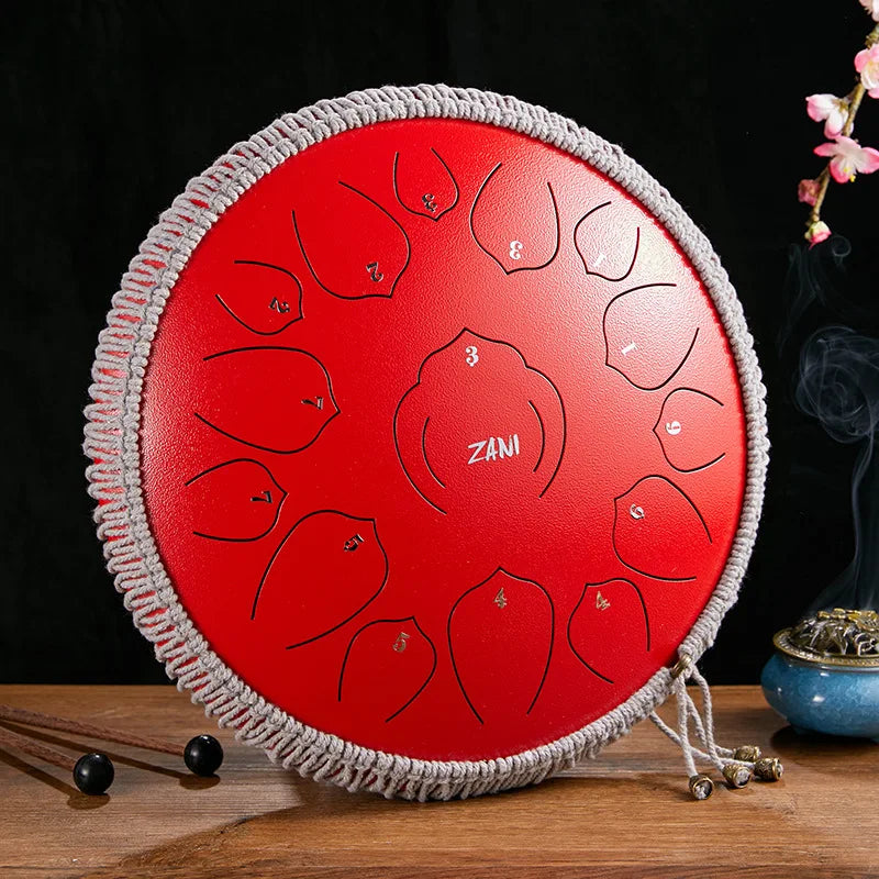 6/12/14 Inch Steel Tongue Drum 15 Tone With Drum Bag