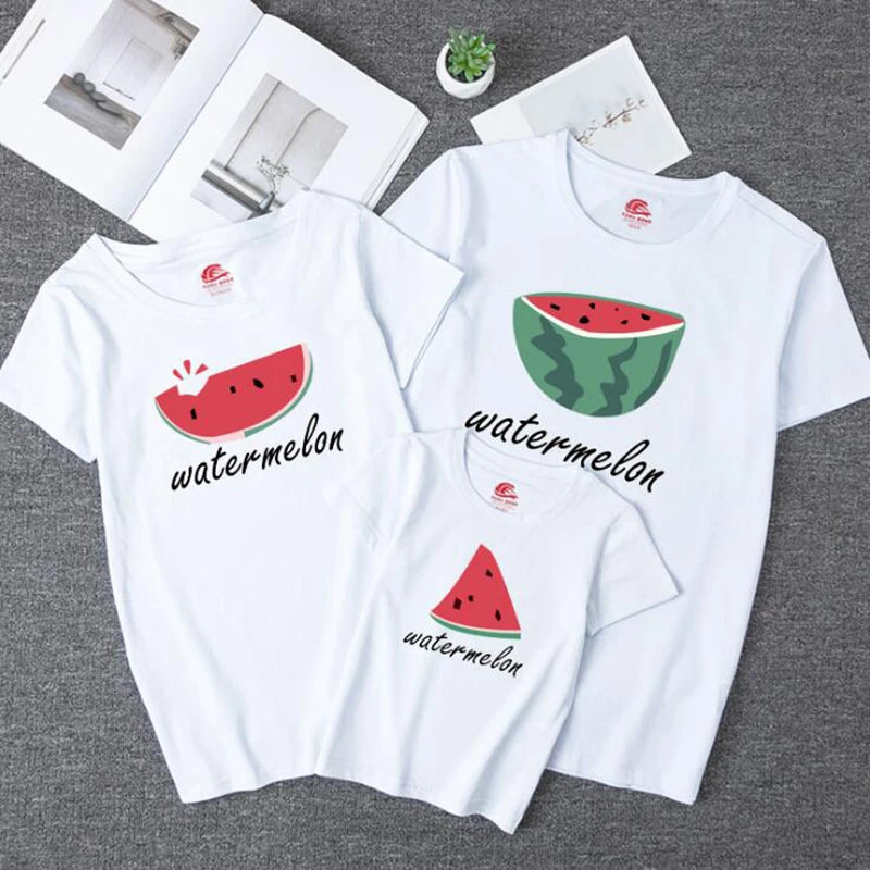 Summer Fruits Printing Matching Family T-shirt