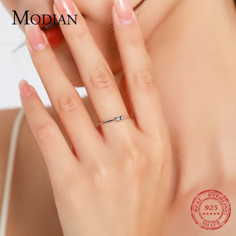 Modian Minimalist Sterling Silver Ring