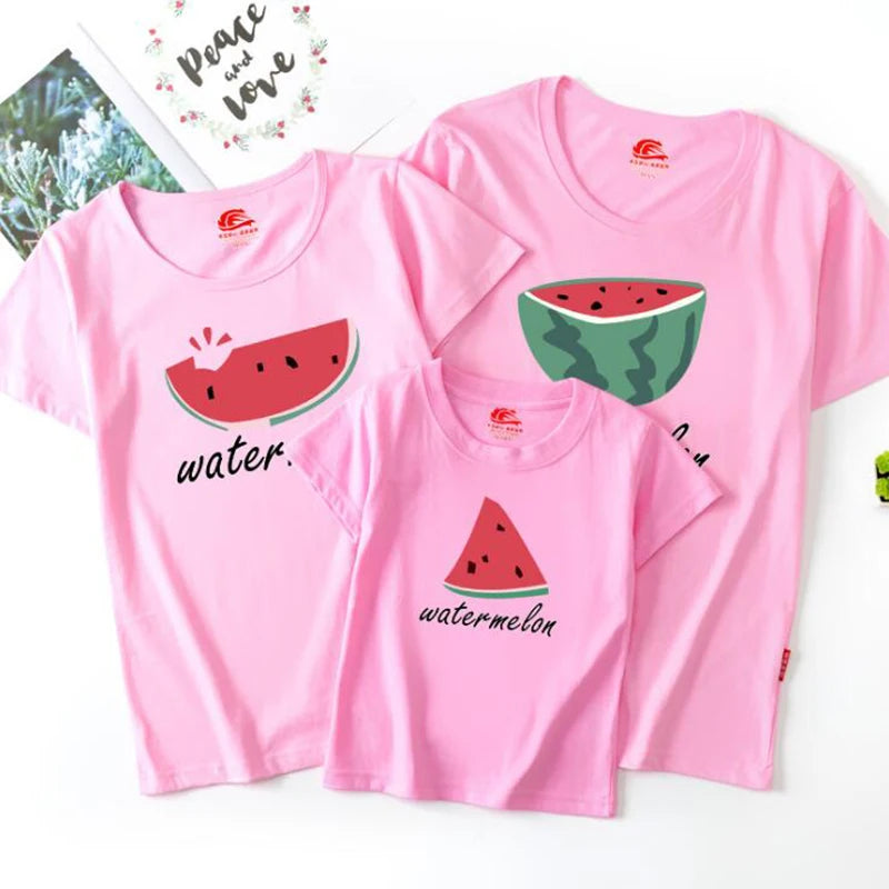 Summer Fruits Printing Matching Family T-shirt