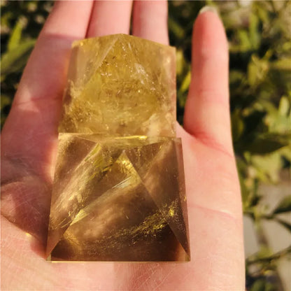 Natural Citrine Crystal Pyramid Gemstone