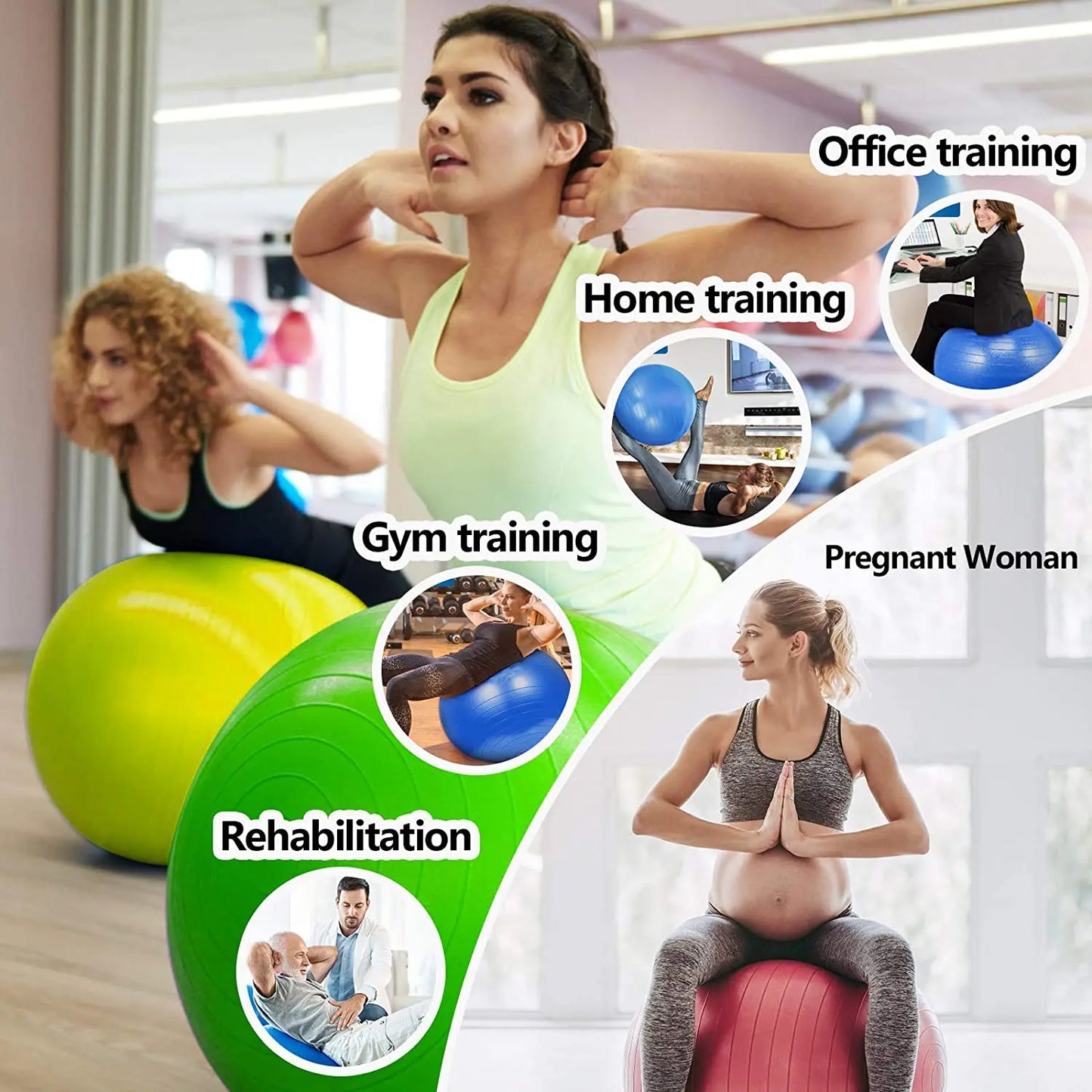 Yoga balls for Pilates, fitness, gym