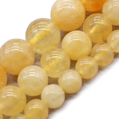 Citrines Round Stone Beads For Jewelry Making