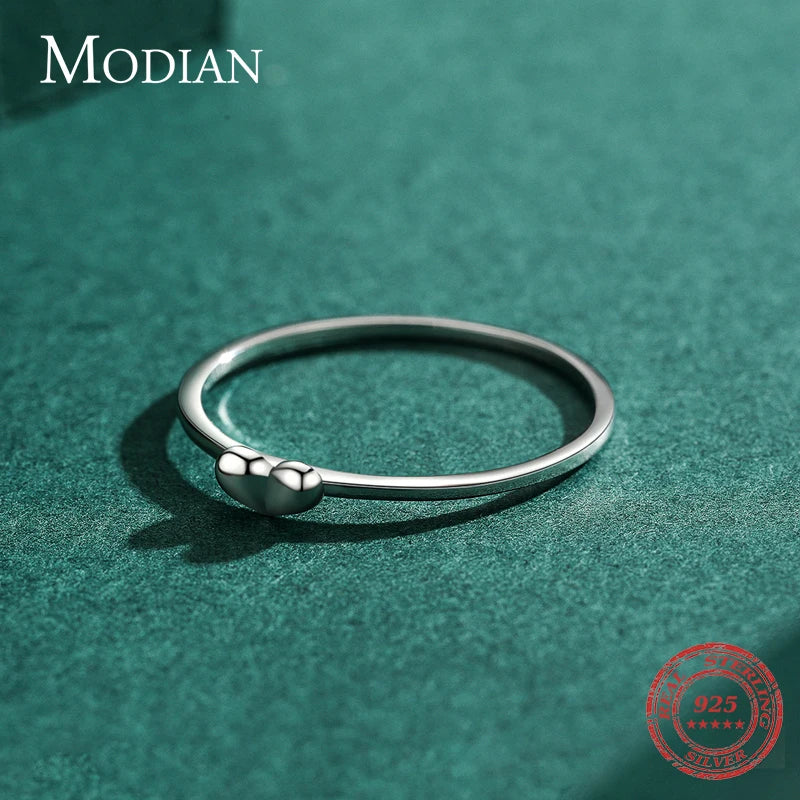 Modian Minimalist Sterling Silver Ring