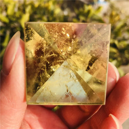 Natural Citrine Crystal Pyramid Gemstone