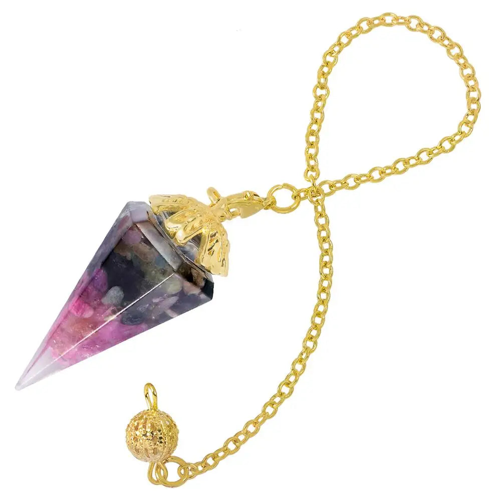 Healing 7 Chakra Stone Point Divination Pendulum