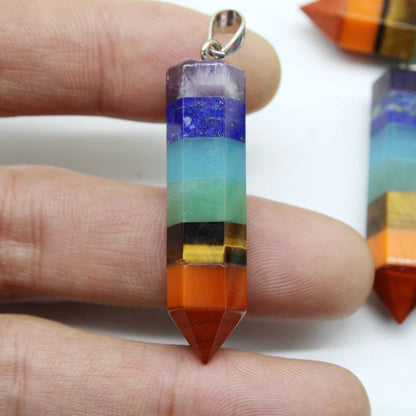 Reiki 7 Chakra Natural Stone Dowsing Pendulum