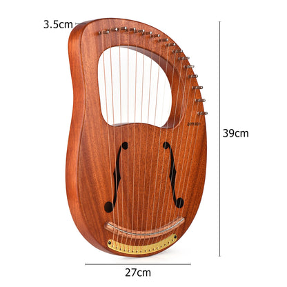 6-String Wooden Lyre Harp with Carry Bag