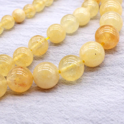 Citrines Round Stone Beads For Jewelry Making