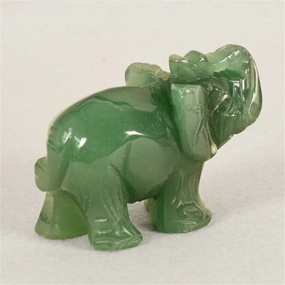 Handmade Carved Tangling Jade Elephant Gemstone