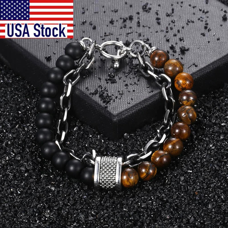 Trendsmax Natural Tiger Eye Stone Bracelet