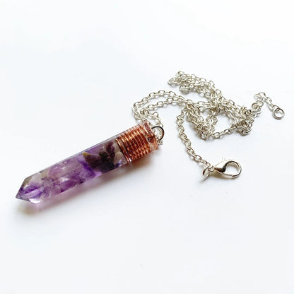 Purple Quartz Stone Orgone Pendant