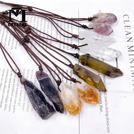 Crystal Stone Amethyst Citrine Pendant