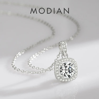 Modian Sterling Silver Chain Zirconia Pendant