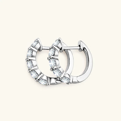 Moissanite Hoops Earring 3.5mm D Color