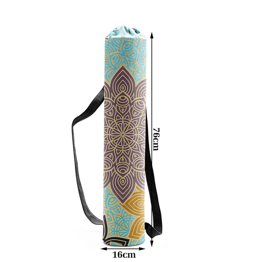 Printed Canvas Yoga Mat Bag with Drawstring