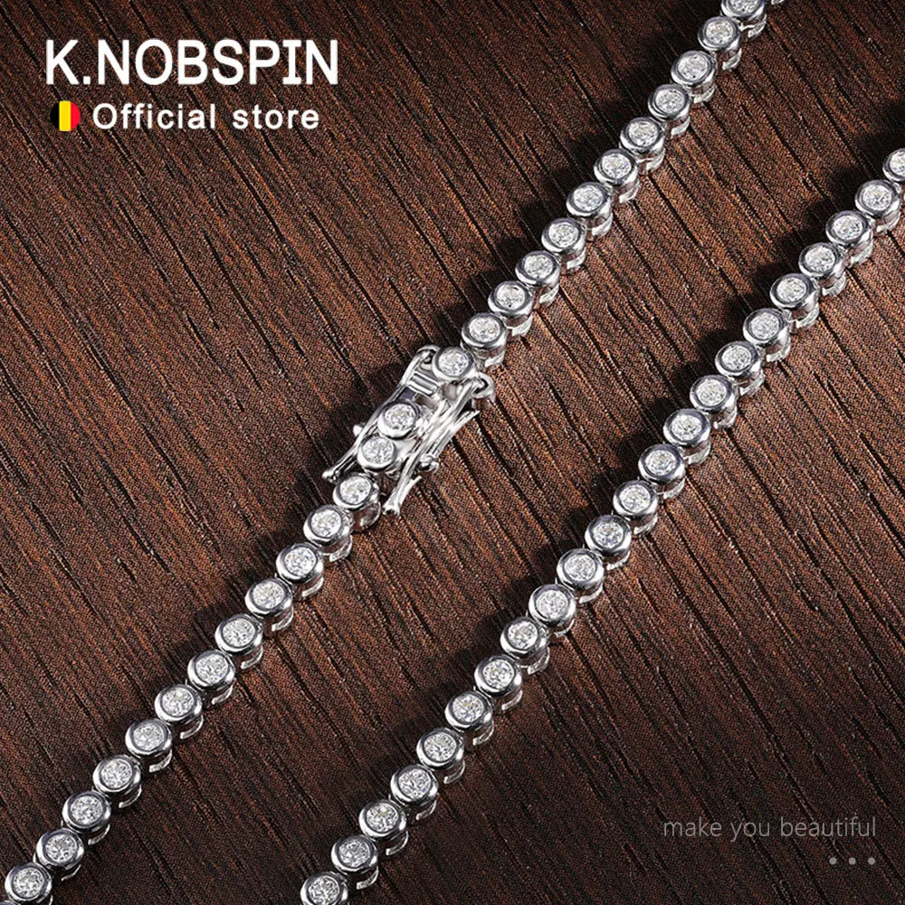 2mm 3mm Round Moissanite Tennis Necklace