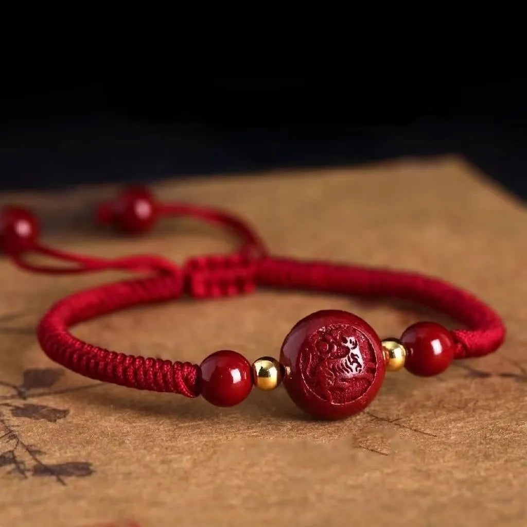 Natural Cinnabar Beads Bracelet