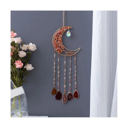 Moon Dream Catchers with 7 Crystal Chakra