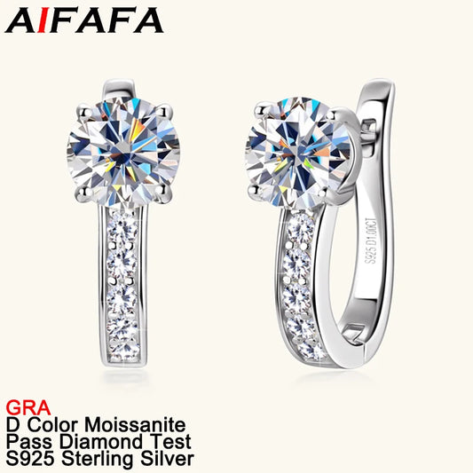 AIFAFA 2 Carat D Color Moissanite Stud Earrings