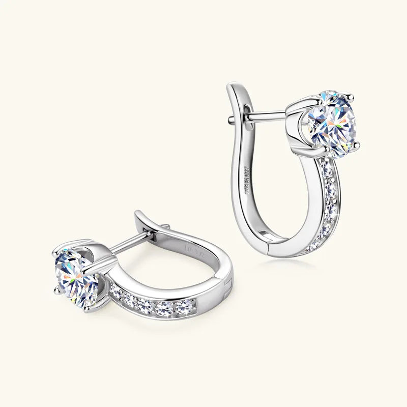 AIFAFA 2 Carat D Color Moissanite Stud Earrings