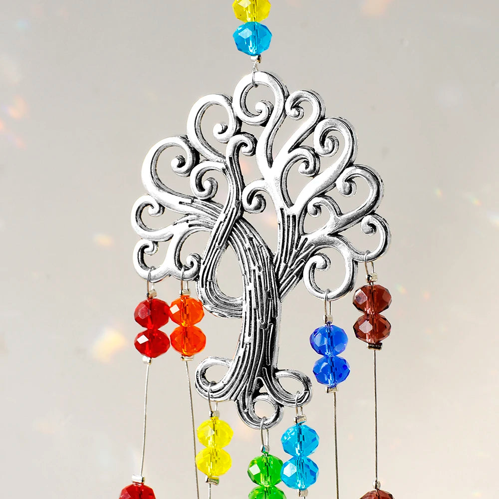 Tree of Life Suncatchers Hanging Stained Glass Prism