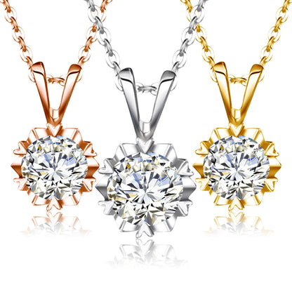 1CT Moissanite Necklace Gold Pendant and Chain